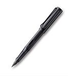 Lamy Al-Star Medium Tip Fountain Pen | Steel Nib, Polished | with Ink Cartridge Lamy T 10 Blue | Smooth Refillable Pen with Converter Filling System Z 28