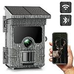 Nexcam Solar Powered Wildlife Camera WiFi 46MP 4K Bluetooth Trail Game Camera with 120°PIR Scouting Camera with Night Vision for Wildlife Monitoring