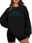 MYHALF Women Mama Oversized Crewnec