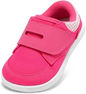 Toddler Wide Toe Box Shoes Barefoot Shoe Girls Kids Walking Girl Sneakers Non-Slip Lightweight Comfortable First Walking Tennis Outdoor Activities Hot Pink Toddler Size 4