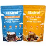 Gladful Chocolate and Banana Millet Pancake, No Maida, No Refined Sugar, Gluten Free, High Protein, No Palm Oil, Low GI Millet Grain 300 Grams (Pack of 2)