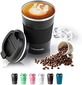 GIFUBOWA 13 Oz Stainless Steel Vacuum Insulated Tumbler Coffee Travel Mug with Lid Black