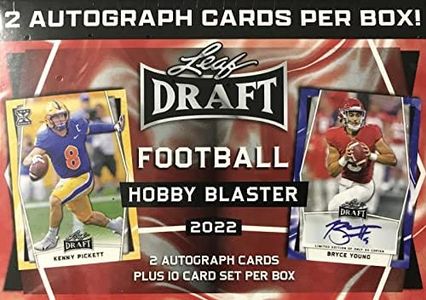 2022 Leaf Football Draft Picks HOBBY Blaster Box with a including Kenny Pickett Complete 10 Card Set and 2 GUARANTEED AUTOGRAPHS with Chance for Bryce Young and Others