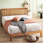 Zinus Alexia Double Bed frame - Bed 135x190 cm - 30 cm Height - Wood Platform Bed frame with Headboard - Rustic Pine Brown