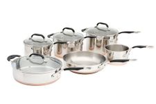 ProWare Copper Base Cookware Set of 6 (14cm Milk pan 16cm, 18cm, 20cm saucepans 26cm Saute and 24cm Frying pan)