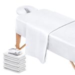 12 Pcs 4 Sets Premium Microfiber Massage Table Sheet Set, Include Massage Table Cover, Massage Fitted Sheet, Massage Face Rest Cover for Beauty Salon Spa Hair Salon (White)