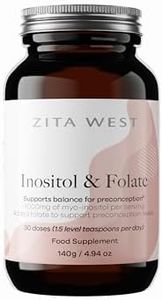 Zita West Myo-Inositol & Folate Powder – 4000mg of Inositol Per Serving for PCOS, Egg & Menstrual Cycle Support, Preconception Supplement - 140g (30 Doses)