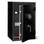 Amazon Basics Fire Resistant Security Safe with Programmable Electronic Keypad, 2.1 Cubic Feet, Black, 16.93"W x 13.78" Dx 25.98"H
