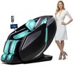 HealthRelife Ganzkörpermassagesessel mit Bodyscan 4D-Robotische Hände Intelligente Shiatsu Massagesitzauflage mit Sprachfunktion Rückenheizung(Schwarz)