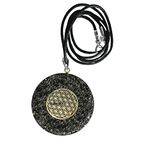 EDMIRIA Tree of life Orgone Pendant | Flower Of Life | Healing Pendant with Adjustable Cord – Necklace for E-Energy Protection & Spiritual Healing (Black tourmaline-Flower of Life)