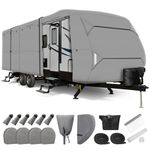 Leader Accessories Windproof Upgraded 27'-30' Travel Trailer RV Cover Camper Cover 4 Layers Top with Adhesive Repair Patches Outdoor Protect