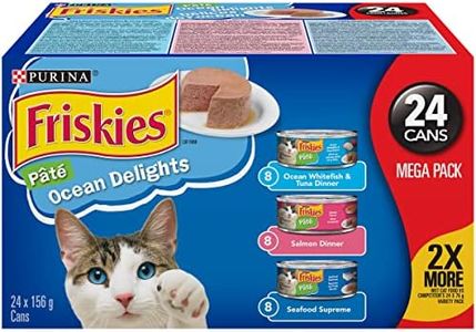 Friskies Ocean Delights Wet Cat Food, Pate Variety Pack 3 Flavours - 156 g Can (24 Pack)