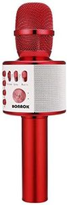 BONAOK Wireless Bluetooth Karaoke Microphone,3-in-1 Portable Handheld Karaoke Mic Speaker Machine Home Party Birthday for All Smartphones Q37 (Red)