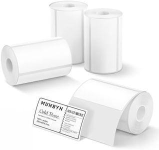 MUNBYN 4"X 2" Direct Thermal Labels, Thermal Printer Stickers, Strong Adhesive & Perforated Labels Paper for Barcode, Mailing, 2000 Sheets/4 Roll,White