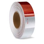 WONDER POINT 2" X 164FT DOT-C2 Reflective Tape -6" Red x 6" White Waterproof Reflector Conspicuity Tape - Safety Sticker Strips for Trailers, Cars, Trucks, Warning Tape Automative Accessories