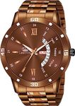 LIMESTONE Day & Date Functioning Original Copper Plated Brown Color Chain HMTS Quartz Analog Watch - for Men