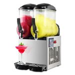 Commercial Slushy Machine 24L Margarita Maker Double Tank Frozen Drink Machine 1050W Restaurant Bar Party for Wine Slush Smoothies Alcohol Tea Coffee 304 Stainless Steel