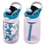 Contigo Kids Water Bottle with Redesigned AUTOSPOUT Straw, 14 oz., Dinos, 2-Pack