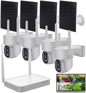VisorTech Überwachung Kamera außen: Funk-Überwachungsset Festplatten-Rekorder + 4X 2K-Pan-Tilt-Kamera, App (2K-Funk-Überwachungssysteme, Überwachung Kamera Sets außen, Bewegungsmelder)