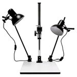 Albinar High Load 28" Copy Macro Stand with 15.75"x19" Base, Quick Release Mount and Lights