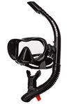 Scubapro Trinidad Single Tempered Glass Lens Frameless Scuba Snorkeling Mask Snorkel Set - Black