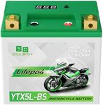 Lithium Motorcycle Battery LiFePO4 YTX5L-BS/YTX4L-BS 12.8V 3Ah 230-280CCA High Performance Power Sports, Compatible ATV, UTV, 4 wheeler, Scooter, PWC, Seadoo, Polaris and Generator Battery