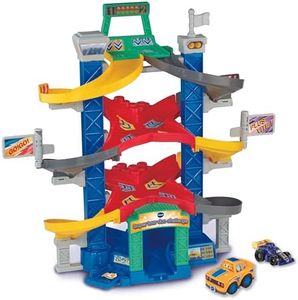 VTech - Tut Tut Tut Bolides Serie Pro, Super Tour Duo Challenge con Coche de Carreras Lenny As del Circuito, Circuito de Coches Infantiles, 3 Zonas mágicas, Regalo para niños de 2 años a 6 años -