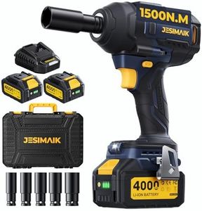 Cordless Impact Wrench, 1106ft-lbs(1500N.m) 1/2" Brushless Impact Gun, 2×4.0Ah Batteries, 4 Impact Modes, 5 Sockets, 21V High Torque Electric Impact Driver for Truck RV Car Heavy Construction