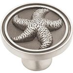 Franklin Brass PBF657-BSP-C1 Seaside Cottage Starfish Cabinet Knob, 1-7/16" (37mm), Brushed Satin Pewter, 5 Count