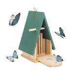 Butterfly House and Feeder for Garden | Butterfly Attractor | Butterfly Feeders for Outdoors Hanging | Attracts Butterfies - Green Garden Decor