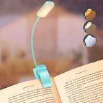 Gritin 9 LED Rechargeable Book Light for Reading in Bed-Eye Caring 3 Color Temperatures,Stepless Dimming Brightness,80 Hrs Runtime Small Lightweight Clip on Book Light for Reading,Studying-Blue