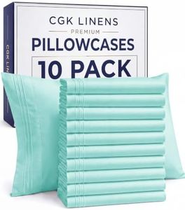 King Pillow Cases Set of 10 - Ultra Soft Hotel Quality Pillowcase Covers - Comfy & Wrinkle Free - Shrink, Stain & Fade Resistant - Easy-Care, Machine Washable Pillow Protectors - 10 Pcs Set - Spa Blue