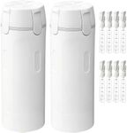 4 in 1 Travel Bottles for Toiletries, Travel Dispenser Bottle, Push-Down Dispenser, Leakproof, Toiletry Containers with Scale Label Shampoo Lotion Conditioner Cream Storage (White*2)