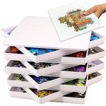 New Model - 8 Puzzle Sorting Trays with Lid White 20.3 cm x 20.3 cm Puzzle Sorter Holder Jigsaw Puzzle Saver Accessories for Adults Hold Up to 1000 Pieces Gift for Puzzler