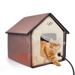 ALL FOR PAWS Heated Cat House, Indoor/Outdoor Heated Cat Bed for Winter with Safe Heated Pad,Cat Houses & Condos, Feral Kitty Shelter, Thermo Kitty Home with Water-Resistant Oxford Material