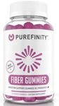 PUREFINITY Fiber Gummies Supplement for Adults & Kids – Sugar Free Dietary FOS Prebiotic Chicory Root Inulin Fiber Gummy for Digestive Health, Gut Health & Constipation Relief - 60 Vegan Gummies