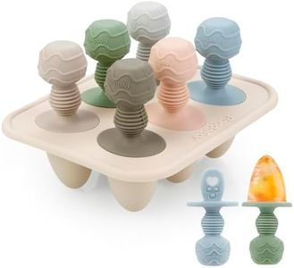 PandaEar Silicone Popsicle Molds, Mini Breastmilk Popsicle Molds with Sticks & 6-Cavity for Baby Teething Relief, Frozen Breast Milk Teether Popsicle Maker Ice Pop Molds for Infant