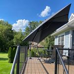 PURPLE LEAF 10' x 10' Patio Umbrella Outdoor Cantilever Umbrella Square Aluminum Offset Umbrella with 360-degree Rotation for Garden Patio Deck Pool, Grey