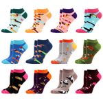 WeciBor Women's Funny Novelty Colorful Cute Low Cut Ankle Cotton Socks Pack