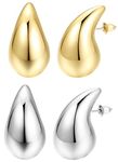 Shining Diva Fashion Latest Stylish Western Combo Earrings for Women Girls (cmb304_15818_15819) (Gold)(Silver)