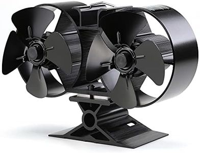 CRSURE Upgrade 8 Blades Stove Fan,Log Burner Fan Heat Powered Fire Fans for Wood Burners Fireplace, Eco Friendly & Increased Efficient with Stove Thermometer for Large Room