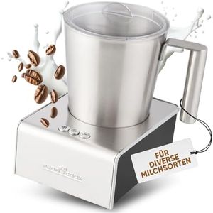 ProfiCook® Milchaufschäumer mit Heiß- und Kaltfunktion | Milchaufschäumer elektrisch mit 6 Funktionen | Milchschäumer für div. Milchsorten geeignet | ca. 500ml Schaum | Edelstahlgehäuse | PC-MS 1032