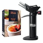 EurKitchen Premium Culinary Butane Torch with Safety Lock & Adjustable Flame Guard - Baking Tools as Chef Gifts - Kitchen Torch Lighter for Creme Brulee, BBQ, Soldering (Butane Gas Not Included)