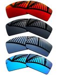 MYCOURAG 4 Pairs Replacement Lenses for Oakley Gascan OO9014 Sunglasses - Solid Black+Titanium+Ice Blue+Fire Red