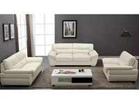 Fabrique Moonlight 2+2+1 Leatherette 4-Seater Sofa Set Luxurious and Comfortable Furniture for Home Office, Guests, and Living Room | Features Easy-to-Move Stainless Steel Legs | Pearl White