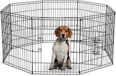 UNDERDOG 8 Panel Playpen Suitable for Dogs/Puppies/Cats & Rabbits foldable ideal for Indoor/Outdoor use puppy play pen (76cm, Black)