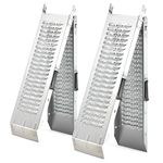 VonHaus Loading Ramp - 2 Van Ramps Heavy Duty - Folding Slope for Van, Motorbike, Quad Motorcycle - Portable Galvanised Steel Loading Rampway- 400kg Max Loading - H168 x W25 x D8cm