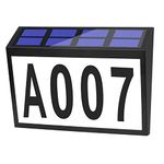 House Numbers Address Sign, Bawoo Solar Powered Address Plaque, LED House Number Sign, Address Number Solar Address Sign Light Up for Outdoor Walls, Courtyards, Streets, etc