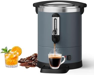 Garvee 12 L/80 Cups Coffee Urn-3.2 gal Double Wall Commerical Coffee Maker for Buffet Catering Wedding Gathering,Large Capacity Hot Coffee Dispenser,Stainless Steel Hot Water Urn-Grey