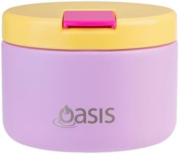 Oasis Stainless Steel Double Wall Insulated Food Flask with Quick Release Lid 300 ml - Bubblegum Pink